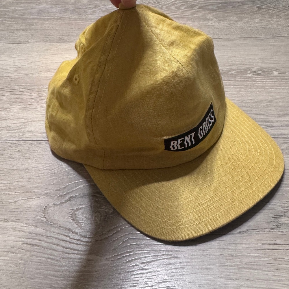 Birds of Condor Bent Grass Golf Hat Mustard Yellow 100% Hemp Adjust Strapback